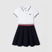 Robe polo enfant fille blanche et marine