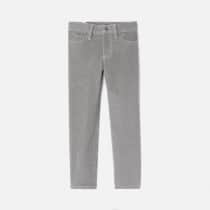 Pantalon enfant garçon en velours gris perle